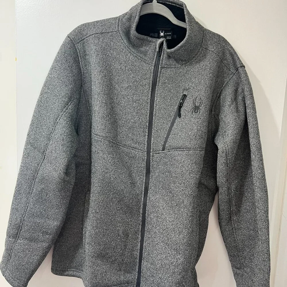 Mens Spyder Full Zip Fleece Jacket – XL – Heather Gray 🕷️❄️ - Picture 8 of 9
